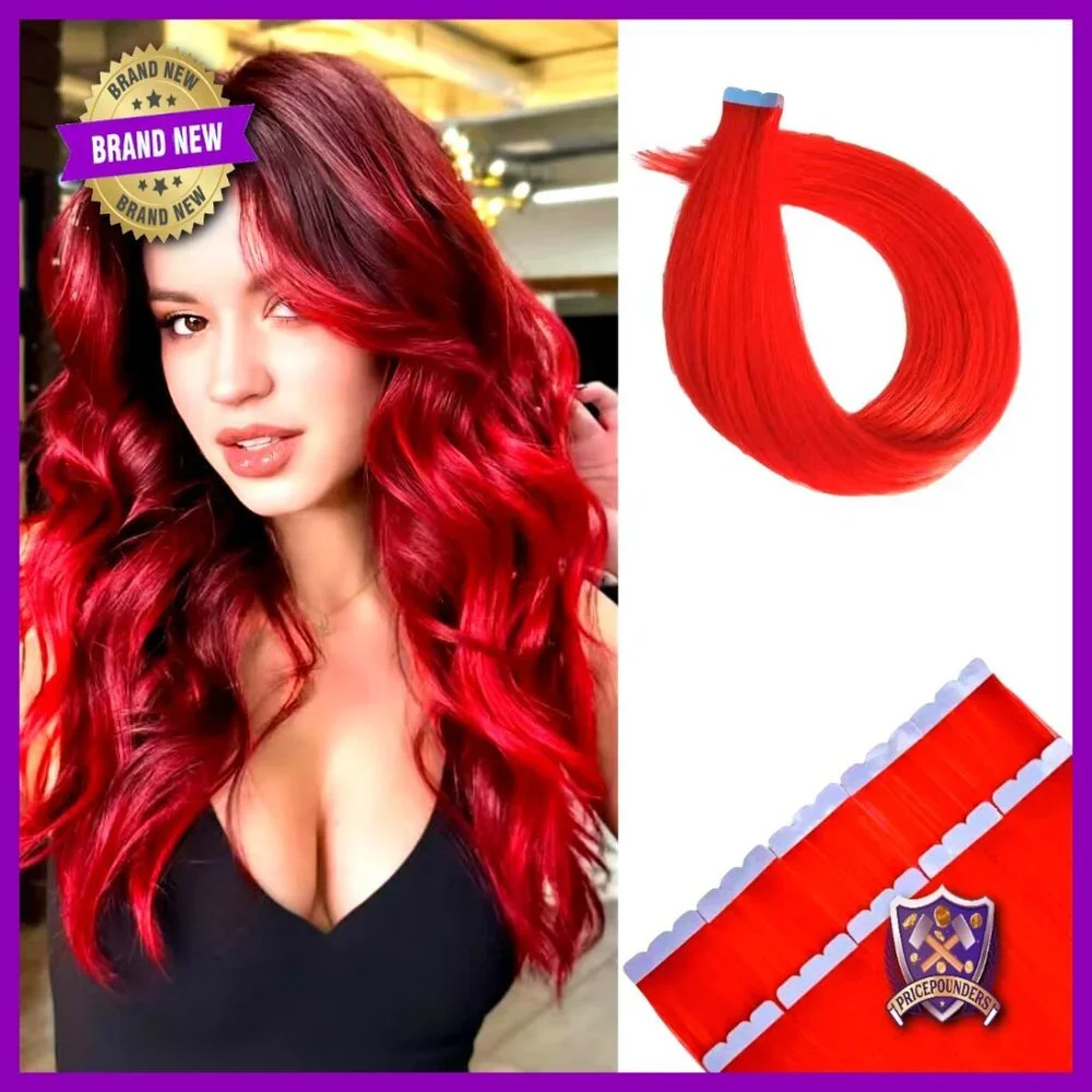 Human Hair Tape-In Extensions 10Pcs 22Inch Seamless Invisible DIY